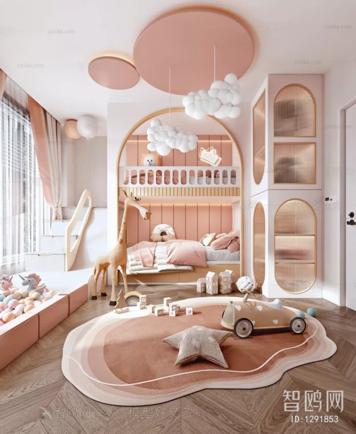 MODERN CHILDREN ROOM - SKETCHUP 3D SCENE - VRAY OR ENSCAPE - ID04184