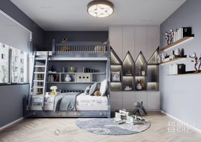 MODERN CHILDREN ROOM - SKETCHUP 3D SCENE - VRAY OR ENSCAPE - ID04187