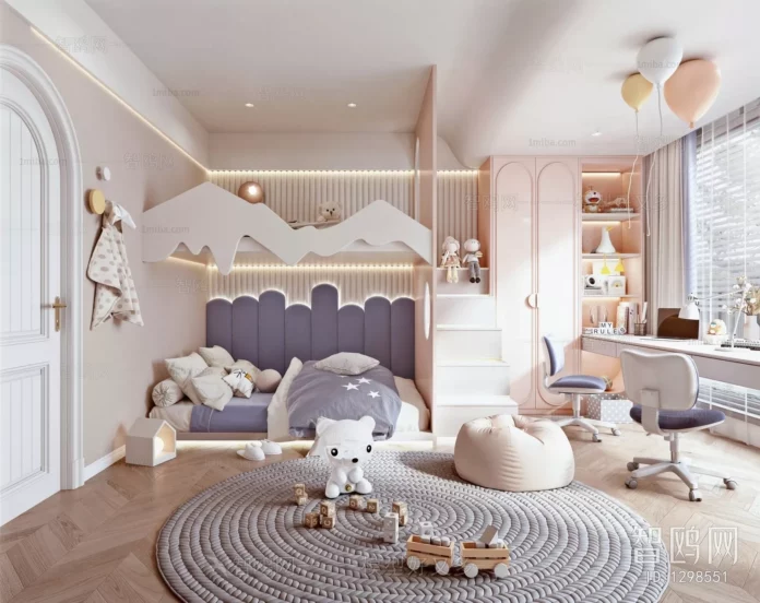 MODERN CHILDREN ROOM - SKETCHUP 3D SCENE - VRAY OR ENSCAPE - ID04188