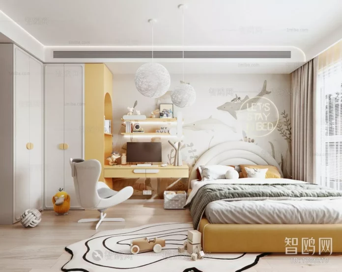 MODERN CHILDREN ROOM - SKETCHUP 3D SCENE - VRAY OR ENSCAPE - ID04196