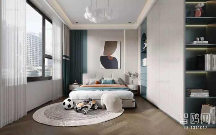 MODERN CHILDREN ROOM - SKETCHUP 3D SCENE - VRAY OR ENSCAPE - ID04200