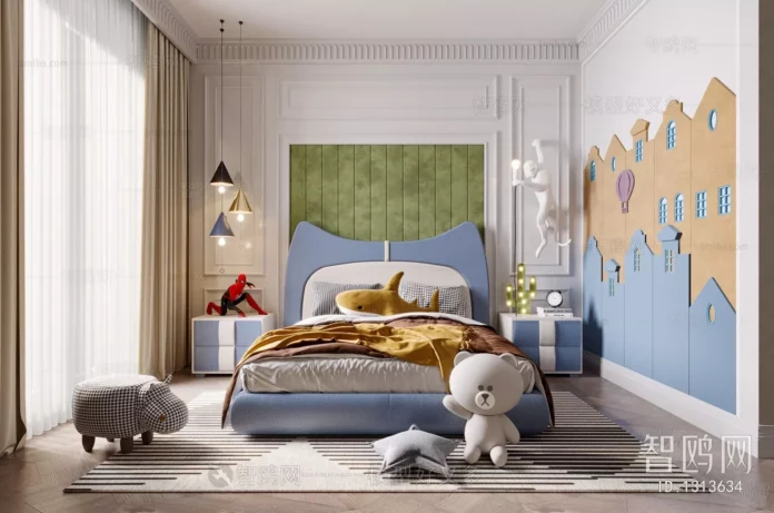 MODERN CHILDREN ROOM - SKETCHUP 3D SCENE - VRAY OR ENSCAPE - ID04204