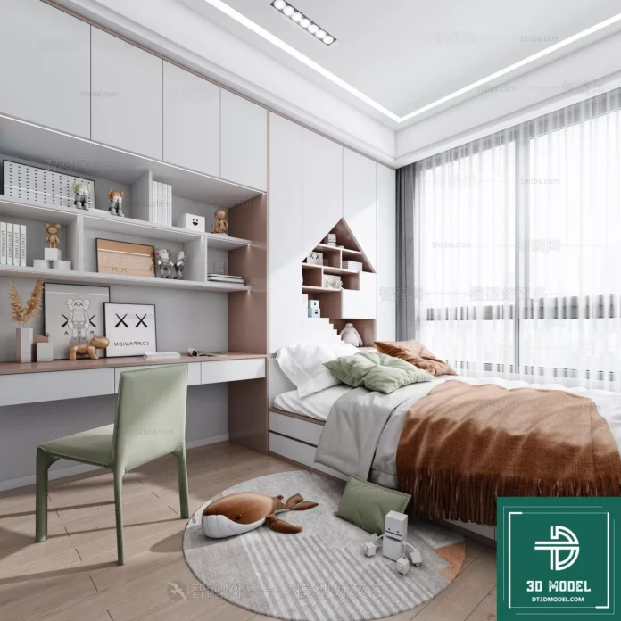 MODERN CHILDREN ROOM - SKETCHUP 3D SCENE - VRAY OR ENSCAPE - ID04212