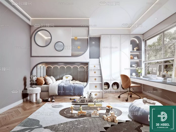 MODERN CHILDREN ROOM - SKETCHUP 3D SCENE - VRAY OR ENSCAPE - ID04226