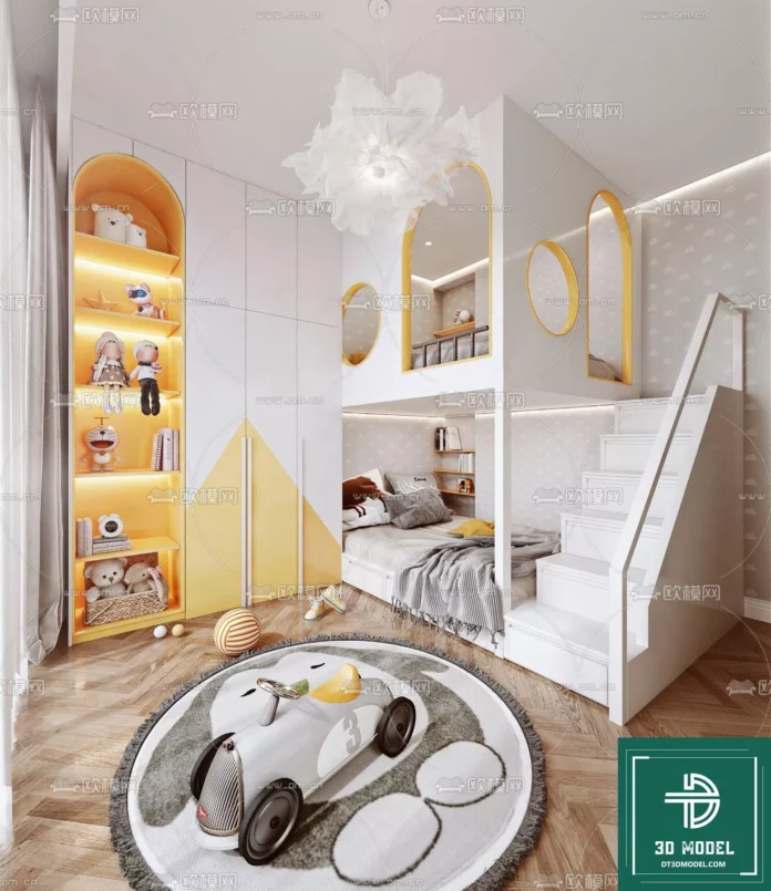 MODERN CHILDREN ROOM - SKETCHUP 3D SCENE - VRAY OR ENSCAPE - ID04227