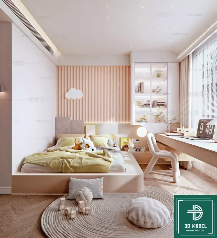 MODERN CHILDREN ROOM - SKETCHUP 3D SCENE - VRAY OR ENSCAPE - ID04234