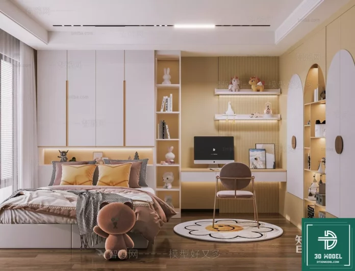 MODERN CHILDREN ROOM - SKETCHUP 3D SCENE - VRAY OR ENSCAPE - ID04241