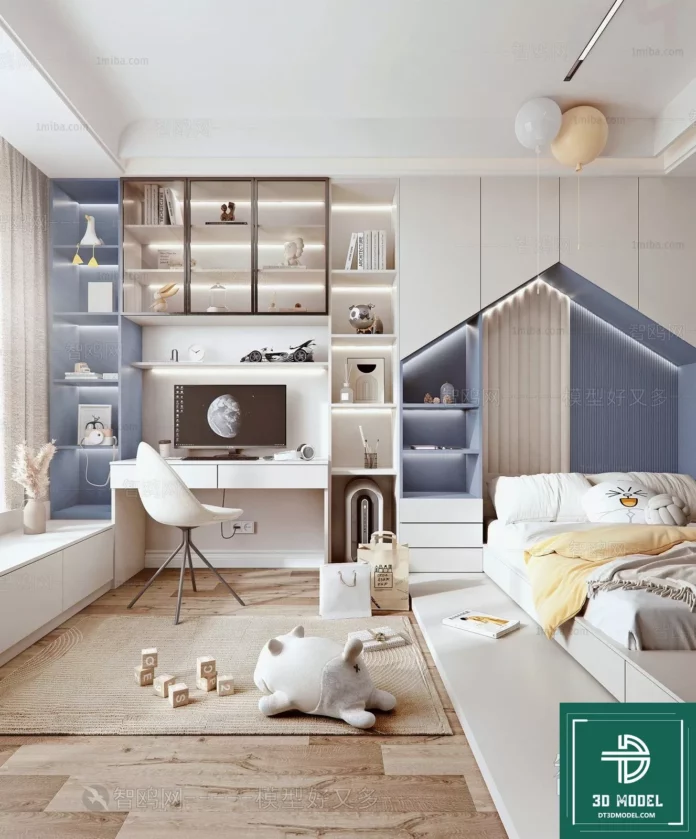 MODERN CHILDREN ROOM - SKETCHUP 3D SCENE - VRAY OR ENSCAPE - ID04255