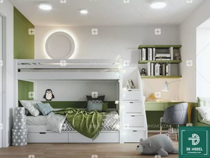 MODERN CHILDREN ROOM - SKETCHUP 3D SCENE - VRAY OR ENSCAPE - ID04258