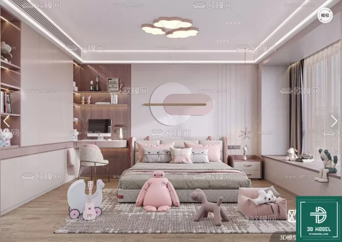 MODERN CHILDREN ROOM - SKETCHUP 3D SCENE - VRAY OR ENSCAPE - ID04262