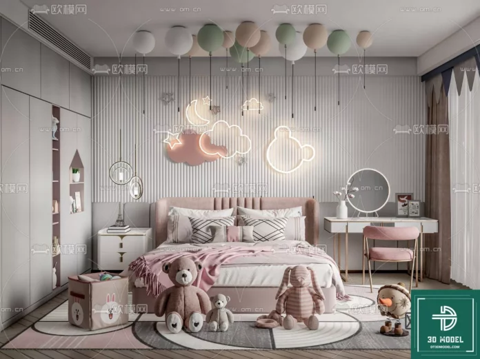 MODERN CHILDREN ROOM - SKETCHUP 3D SCENE - VRAY OR ENSCAPE - ID04265