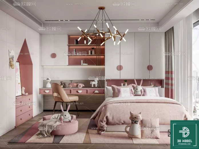 MODERN CHILDREN ROOM - SKETCHUP 3D SCENE - VRAY OR ENSCAPE - ID04266