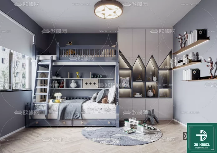 MODERN CHILDREN ROOM - SKETCHUP 3D SCENE - VRAY OR ENSCAPE - ID04269