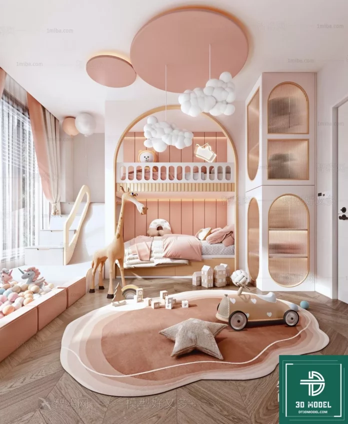 MODERN CHILDREN ROOM - SKETCHUP 3D SCENE - VRAY OR ENSCAPE - ID04278