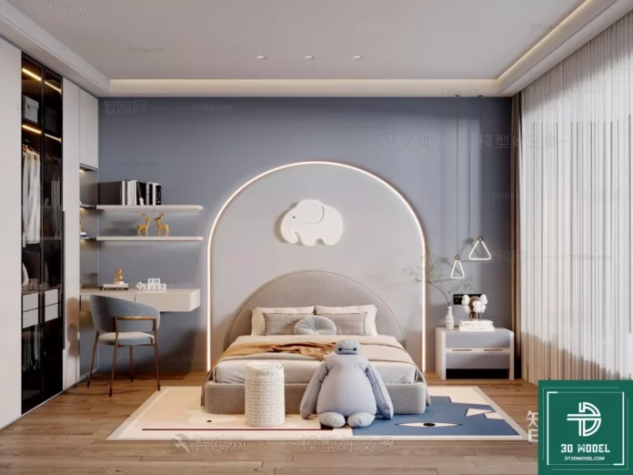 MODERN CHILDREN ROOM - SKETCHUP 3D SCENE - VRAY OR ENSCAPE - ID04295