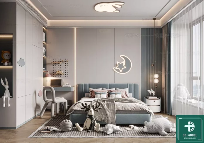 MODERN CHILDREN ROOM - SKETCHUP 3D SCENE - VRAY OR ENSCAPE - ID04301