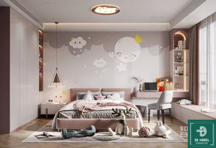 MODERN CHILDREN ROOM - SKETCHUP 3D SCENE - VRAY OR ENSCAPE - ID04302