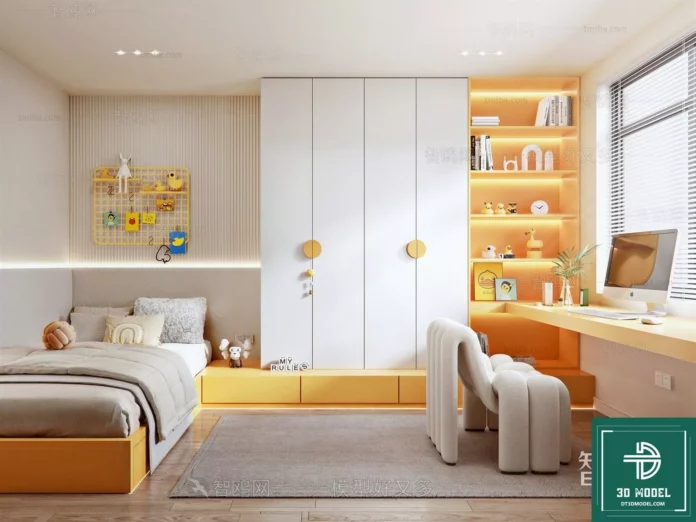 MODERN CHILDREN ROOM - SKETCHUP 3D SCENE - VRAY OR ENSCAPE - ID04315