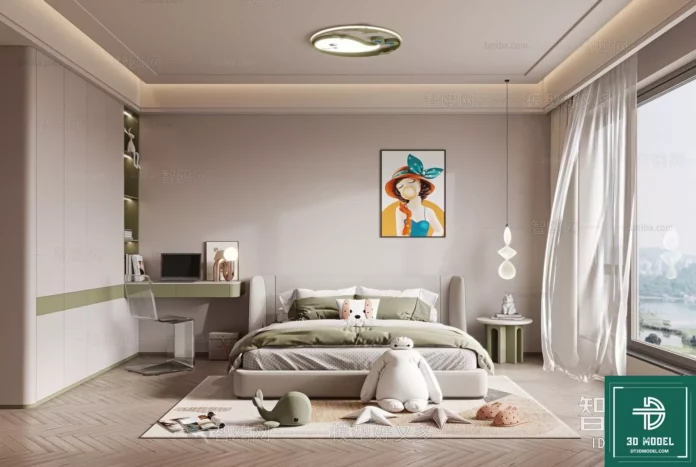 MODERN CHILDREN ROOM - SKETCHUP 3D SCENE - VRAY OR ENSCAPE - ID04342