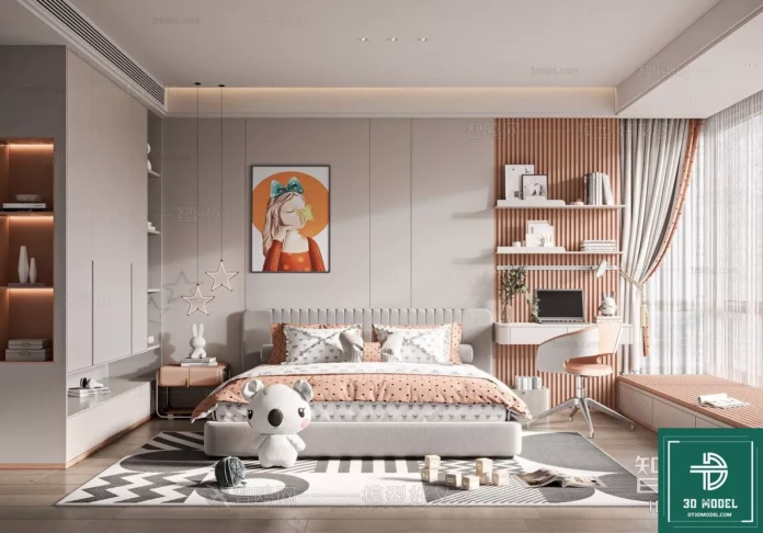 MODERN CHILDREN ROOM - SKETCHUP 3D SCENE - VRAY OR ENSCAPE - ID04352