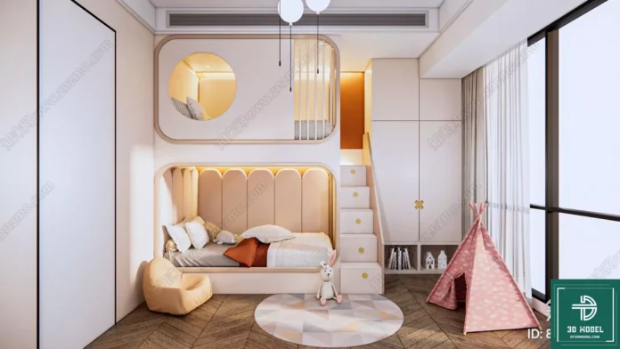 MODERN CHILDREN ROOM - SKETCHUP 3D SCENE - VRAY OR ENSCAPE - ID04353