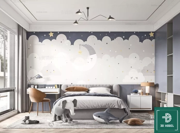 MODERN CHILDREN ROOM - SKETCHUP 3D SCENE - VRAY OR ENSCAPE - ID04357