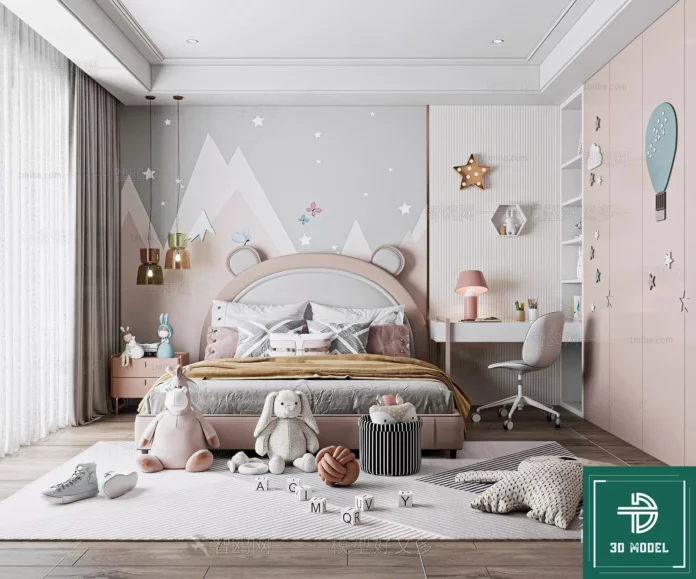 MODERN CHILDREN ROOM - SKETCHUP 3D SCENE - VRAY OR ENSCAPE - ID04362