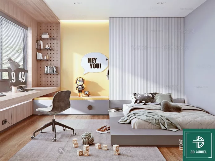 MODERN CHILDREN ROOM - SKETCHUP 3D SCENE - VRAY OR ENSCAPE - ID04364