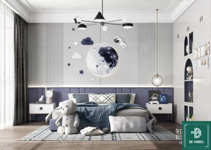 MODERN CHILDREN ROOM - SKETCHUP 3D SCENE - VRAY OR ENSCAPE - ID04374