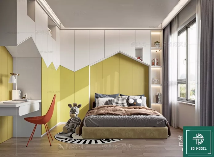 MODERN CHILDREN ROOM - SKETCHUP 3D SCENE - VRAY OR ENSCAPE - ID04383