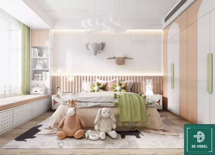 MODERN CHILDREN ROOM - SKETCHUP 3D SCENE - VRAY OR ENSCAPE - ID04396