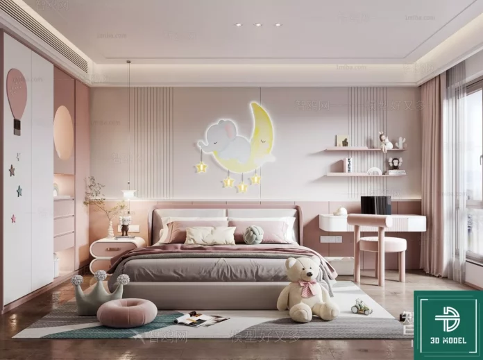 MODERN CHILDREN ROOM - SKETCHUP 3D SCENE - VRAY OR ENSCAPE - ID04404