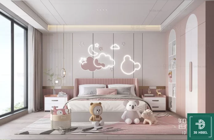 MODERN CHILDREN ROOM - SKETCHUP 3D SCENE - VRAY OR ENSCAPE - ID04435