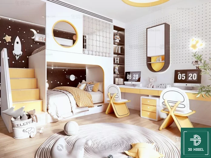 MODERN CHILDREN ROOM - SKETCHUP 3D SCENE - VRAY OR ENSCAPE - ID04441