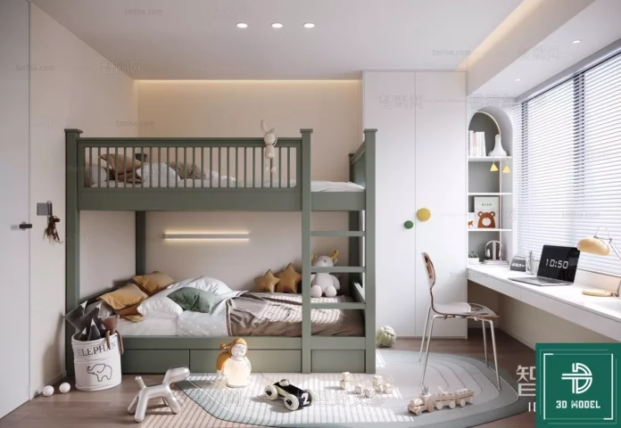 MODERN CHILDREN ROOM - SKETCHUP 3D SCENE - VRAY OR ENSCAPE - ID04443