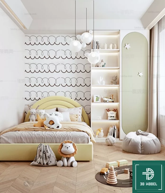 MODERN CHILDREN ROOM - SKETCHUP 3D SCENE - VRAY OR ENSCAPE - ID04451