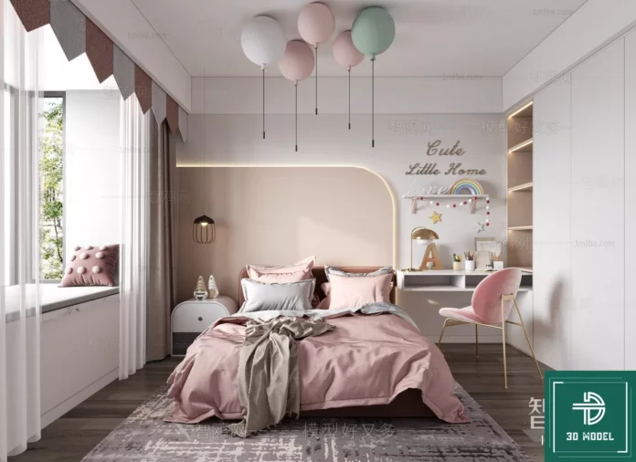 MODERN CHILDREN ROOM - SKETCHUP 3D SCENE - VRAY OR ENSCAPE - ID04453