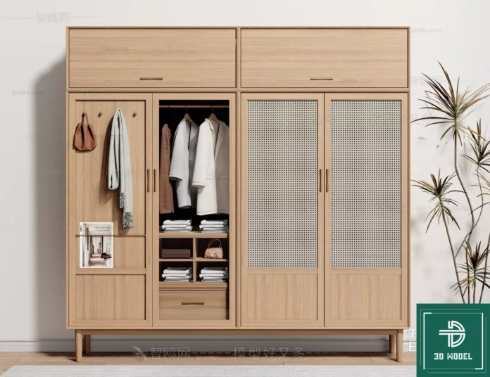 MODERN CLOTH CABINET - SKETCHUP 3D MODEL - VRAY OR ENSCAPE - ID04599