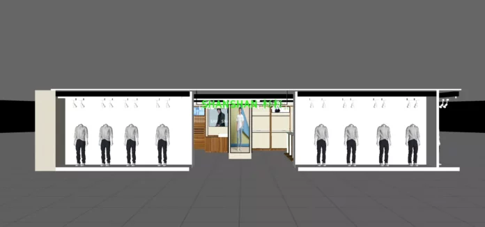 MODERN CLOTH SHOP - SKETCHUP 3D MODEL - VRAY OR ENSCAPE - ID04623