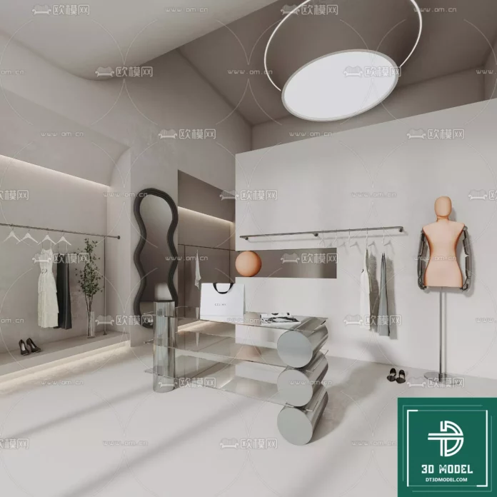 MODERN CLOTH SHOP - SKETCHUP 3D SCENE - VRAY OR ENSCAPE - ID04685