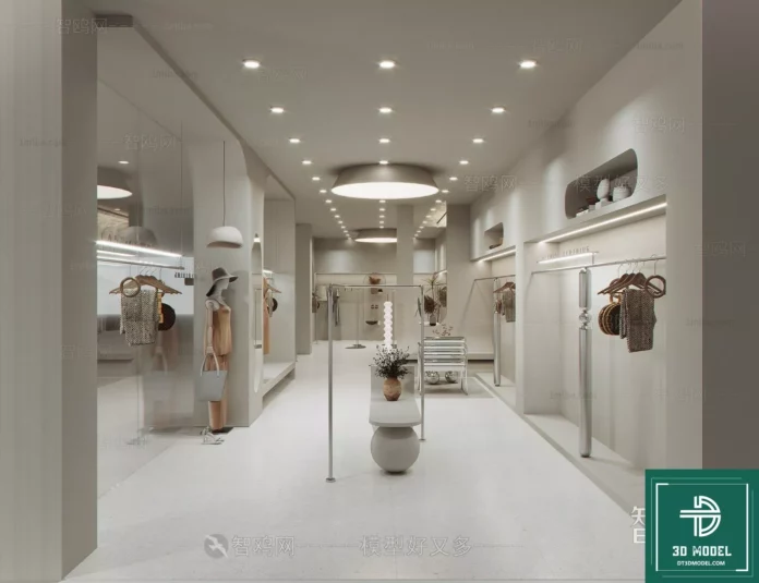 MODERN CLOTH SHOP - SKETCHUP 3D SCENE - VRAY OR ENSCAPE - ID04739
