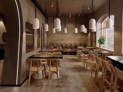 MODERN COFFEE SHOP - SKETCHUP 3D SCENE - ENSCAPE - ID04920