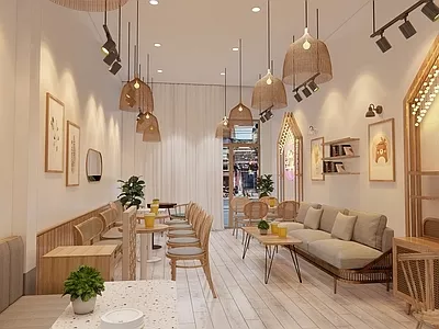 MODERN COFFEE SHOP - SKETCHUP 3D SCENE - ENSCAPE - ID04940