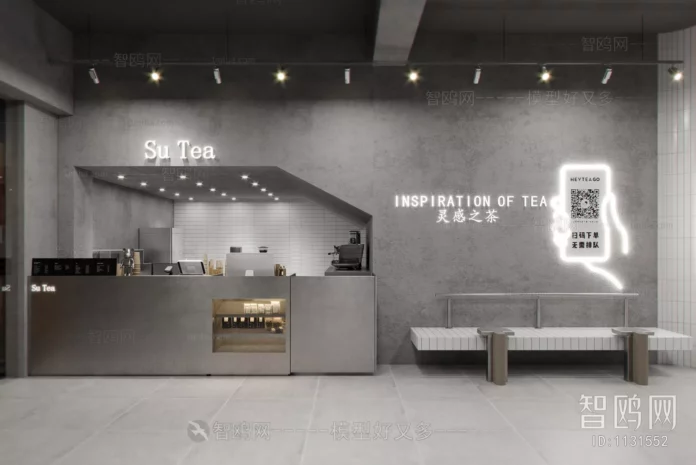 MODERN COFFEE SHOP - SKETCHUP 3D SCENE - VRAY OR ENSCAPE - ID04997