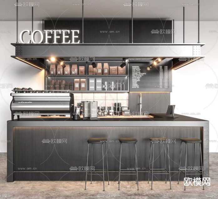 MODERN COFFEE SHOP - SKETCHUP 3D SCENE - VRAY OR ENSCAPE - ID05009