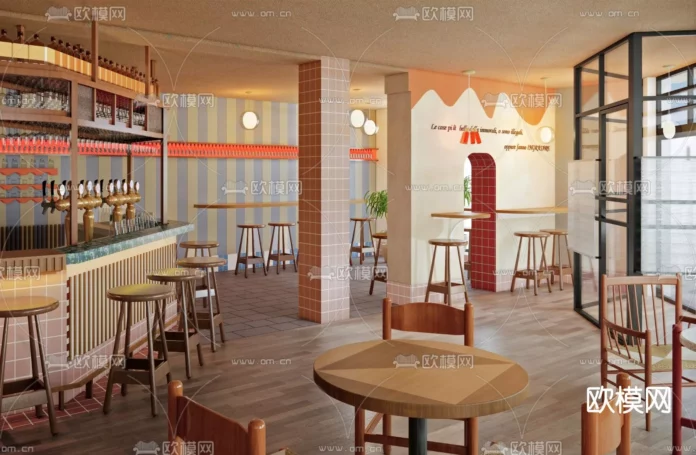 MODERN COFFEE SHOP - SKETCHUP 3D SCENE - VRAY OR ENSCAPE - ID05012