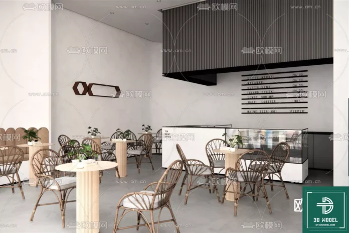 MODERN COFFEE SHOP - SKETCHUP 3D SCENE - VRAY OR ENSCAPE - ID05044