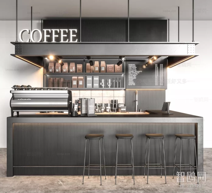 MODERN COFFEE SHOP - SKETCHUP 3D SCENE - VRAY OR ENSCAPE - ID05056
