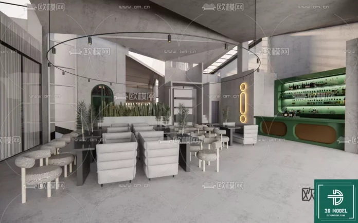 MODERN COFFEE SHOP - SKETCHUP 3D SCENE - VRAY OR ENSCAPE - ID05057