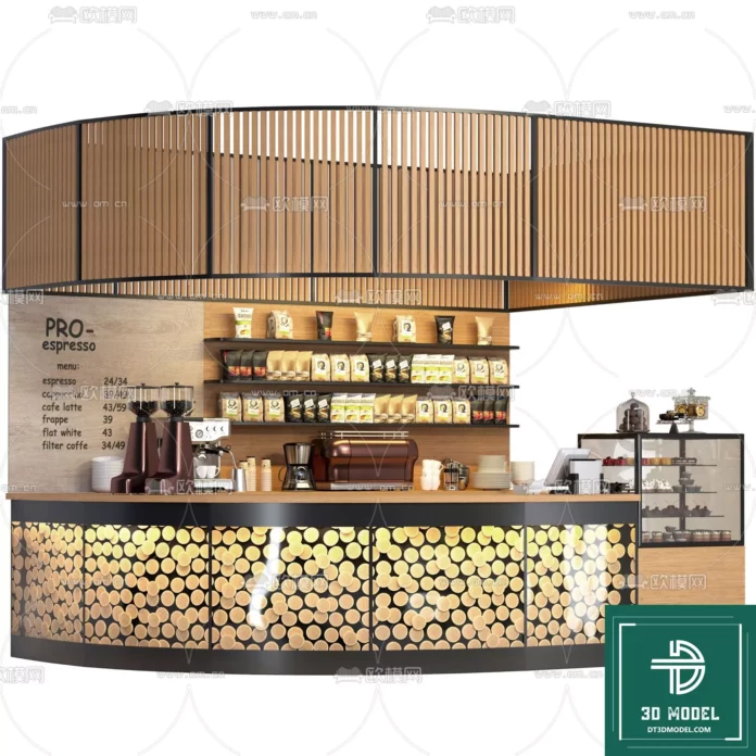 MODERN COFFEE SHOP - SKETCHUP 3D SCENE - VRAY OR ENSCAPE - ID05066